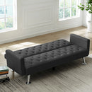 Modern Convertible Folding Futon Sofa Bed ,  Grey Fabric Sleeper Sofa Couch for Compact Living Space. - Atlantic Fine Furniture Inc