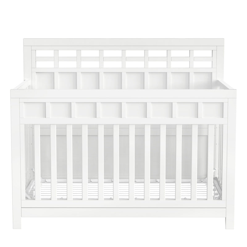 Certified Baby Safe Crib, Pine Solid Wood, Non-Toxic Finish - Snow White