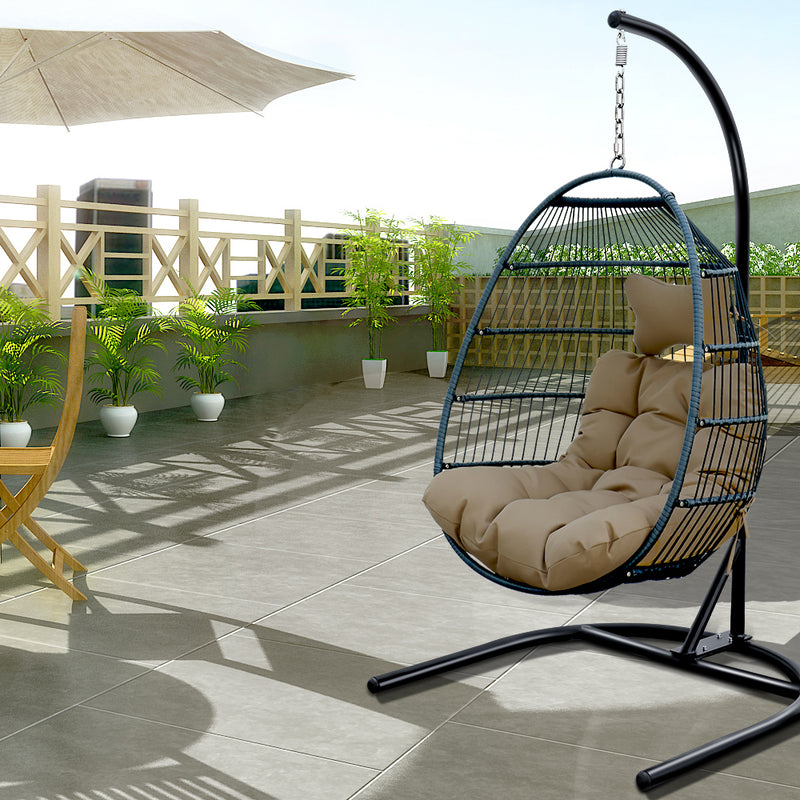 egg shape SINGLE SWING chair for garden patio - Atlantic Fine Furniture Inc