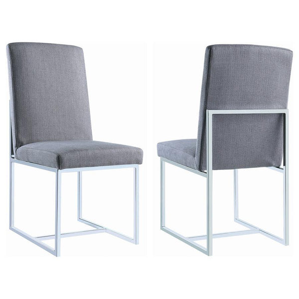 Mackinnon - Upholstered Dining Side Chair (Set of 2) - Gray - Atlantic Fine Furniture Inc