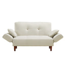 RELAX LOUNGE SOFA BED SLEEPER WITH 2 PILLOWS BEIGE FABRIC - Atlantic Fine Furniture Inc