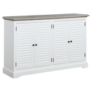 Plantation Credenza - White/French Grey Top - Atlantic Fine Furniture Inc