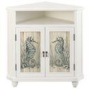 Ellis Island Media Corner Cabinet White with Insert Panels - Atlantic Fine Furniture Inc