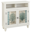 Coney Island Media Cabinet White with Optional Insert Panels - Atlantic Fine Furniture Inc