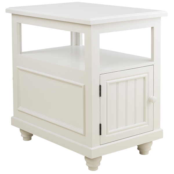 Nantucket Chair Side Cabinet Table - White
