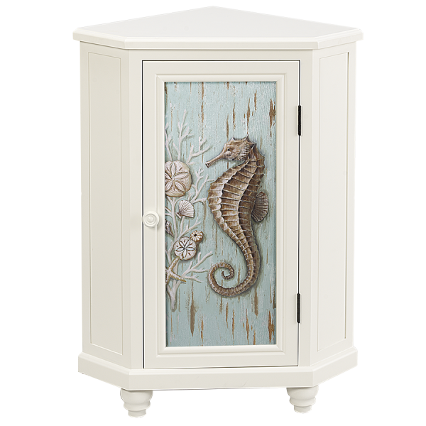 St. Vincent Corner Cabinet White with Optional Insert Panel - Atlantic Fine Furniture Inc