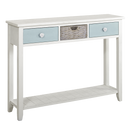Palm Island Entry Table with Basket- Glacier Blue - Atlantic Fine Furniture Inc