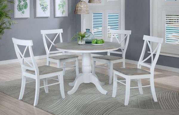 Newport Pedestal 5pc Dining Set - Atlantic Fine Furniture Inc