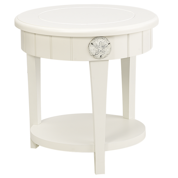 Sicily Round End Table White - Atlantic Fine Furniture Inc