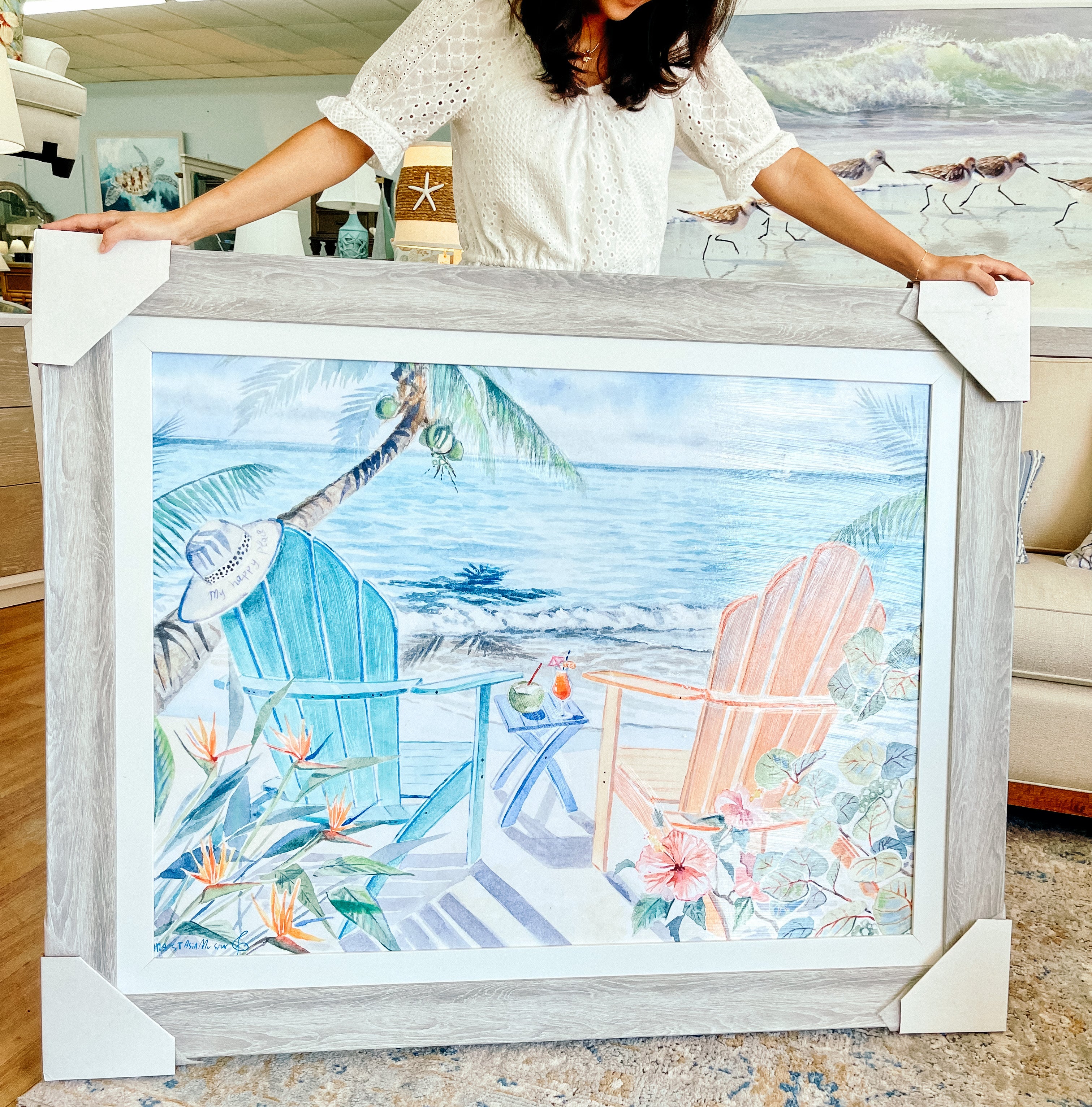 My Happy Place - Coastal Art - Oversized - Atlantic Fine Furniture Inc