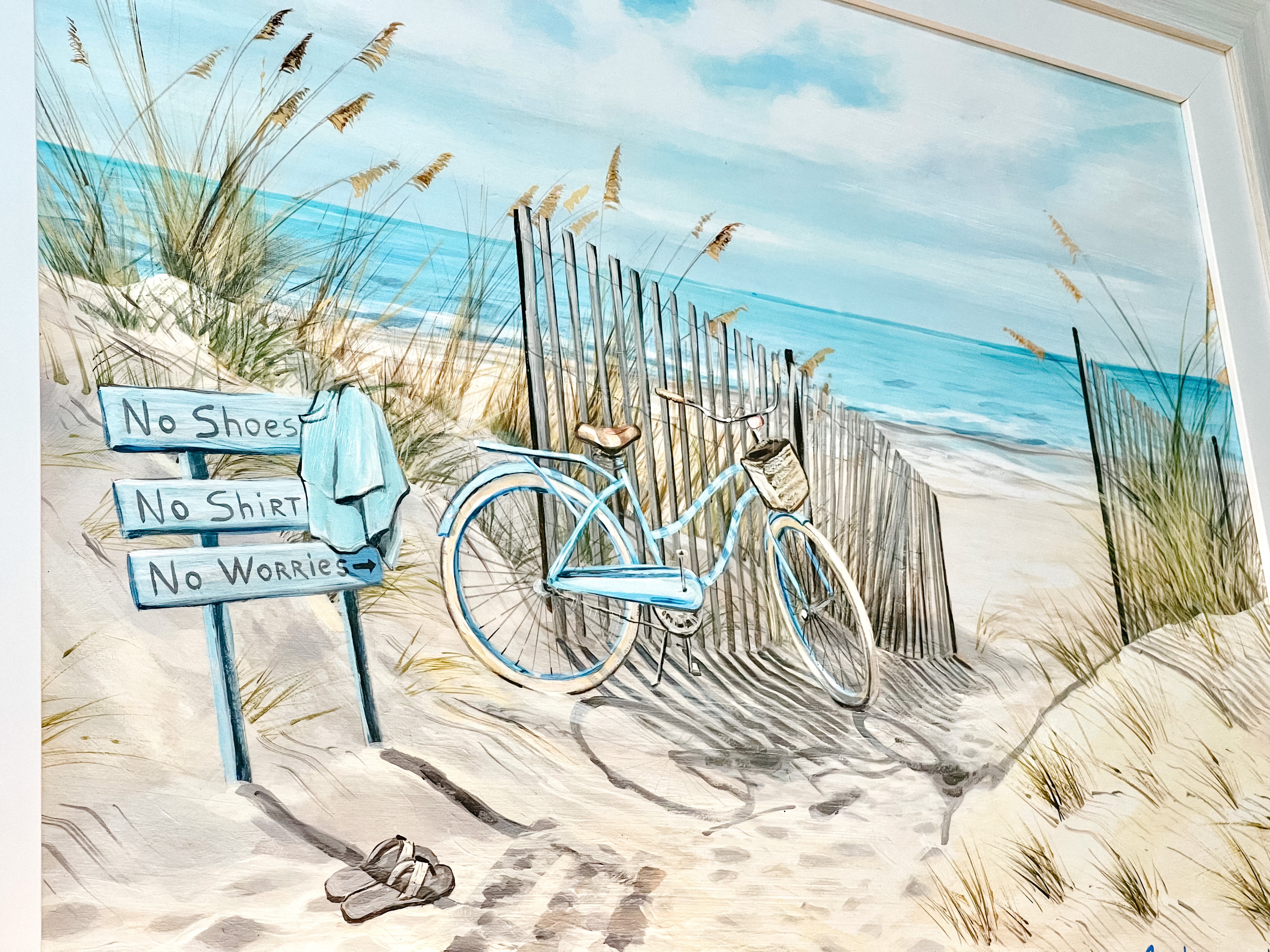 No Shoes, No Worries - Coastal Art - Large - Atlantic Fine Furniture Inc