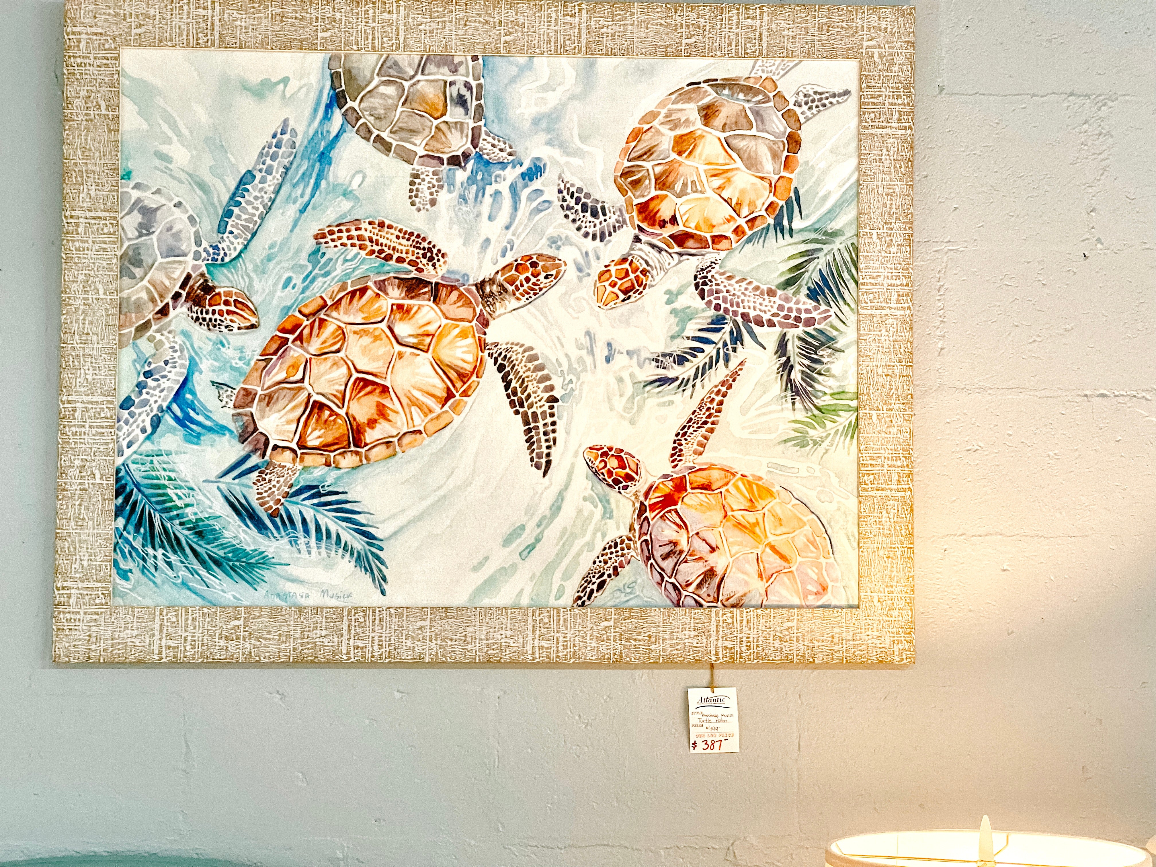 Turtle Palm - Coastal Art - Extra Large - Atlantic Fine Furniture Inc