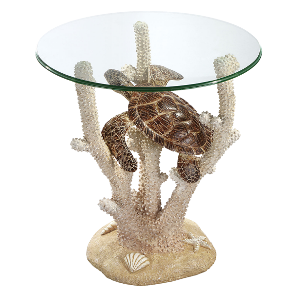 Turtle Sealife Natural End Table - Atlantic Fine Furniture Inc