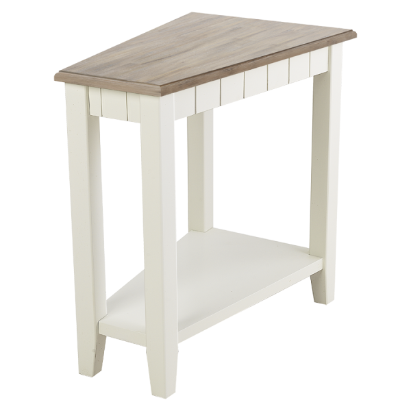Plantation Chairside Corner Accent Table - Grey/White - Atlantic Fine Furniture Inc