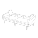 FUTON SOFA SLEEPER BLUE VELVET WITH 2 PILLOWS(same as W223S01469、W223S00358。Size difference, See Details in page.) ***Not available for sale on Walmart*** - Atlantic Fine Furniture Inc