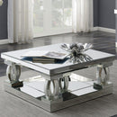 Amalia - Square Mirrored Acrylic Crystal Coffee Table - Silver - Atlantic Fine Furniture Inc