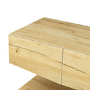 MDF UP And Down WALL-MOUNTED TV Cabinet With Three Drawers & LED Lights,OAK - Atlantic Fine Furniture Inc