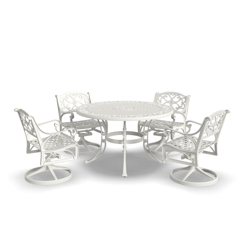 Sanibel - 5 Piece Metal Outdoor Dining Set in White