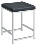 Afshan - Upholstered Square Padded Vanity Stool - Chrome - Atlantic Fine Furniture Inc