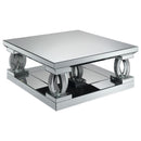Amalia - Square Mirrored Acrylic Crystal Coffee Table - Silver - Atlantic Fine Furniture Inc