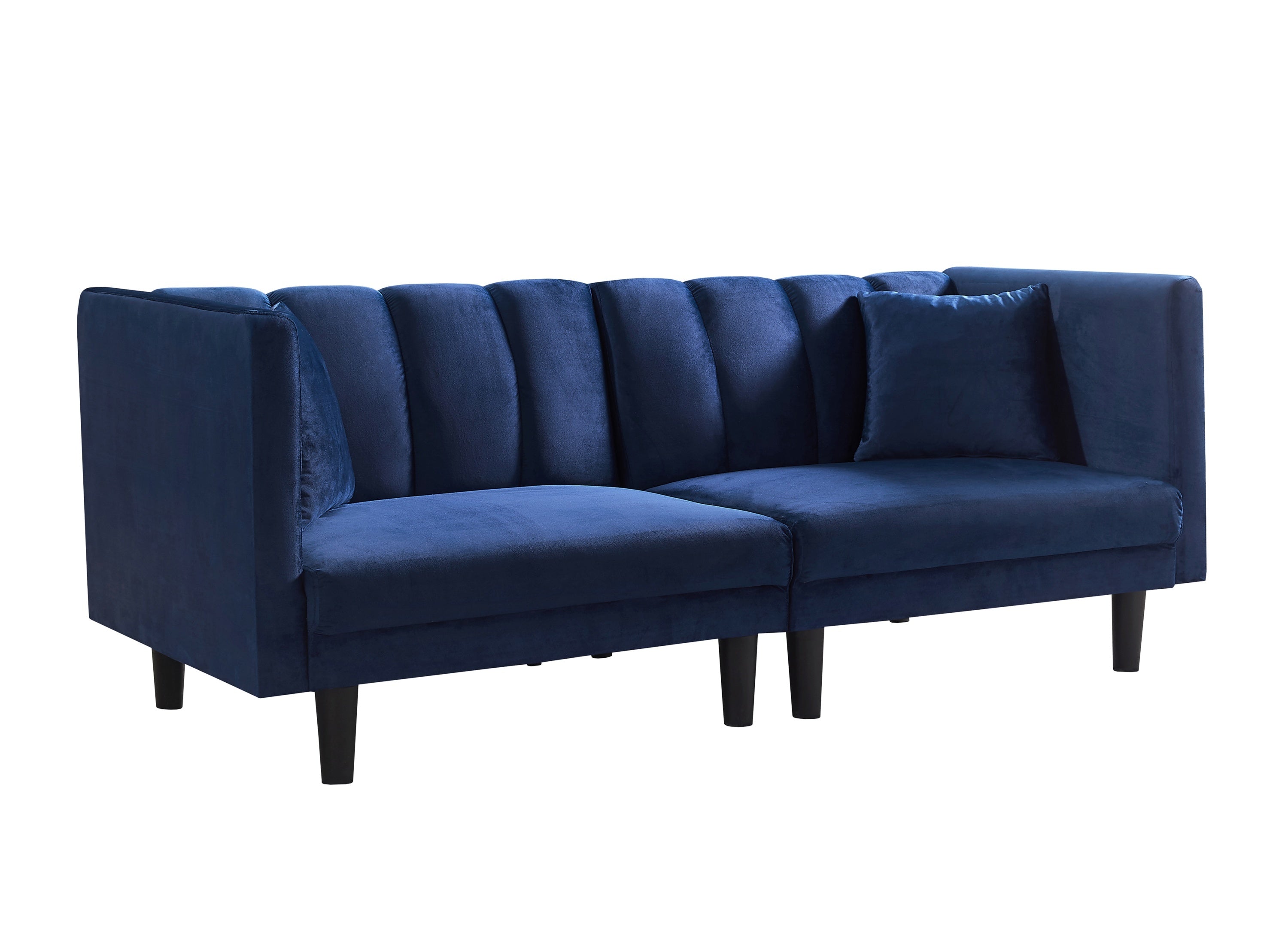 FUTON SOFA SLEEPER NAVY BLUE VELVET(same as W223S00556) - Atlantic Fine Furniture Inc