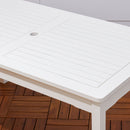 Bradley Outdoor 5-piece Wood Patio Dining Set in White - Atlantic Fine Furniture Inc