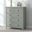 Gray Solid Wood 5 Pieces Queen Bedroom Sets(bed+nightstand*2+chest+dresser）NEW - Atlantic Fine Furniture Inc