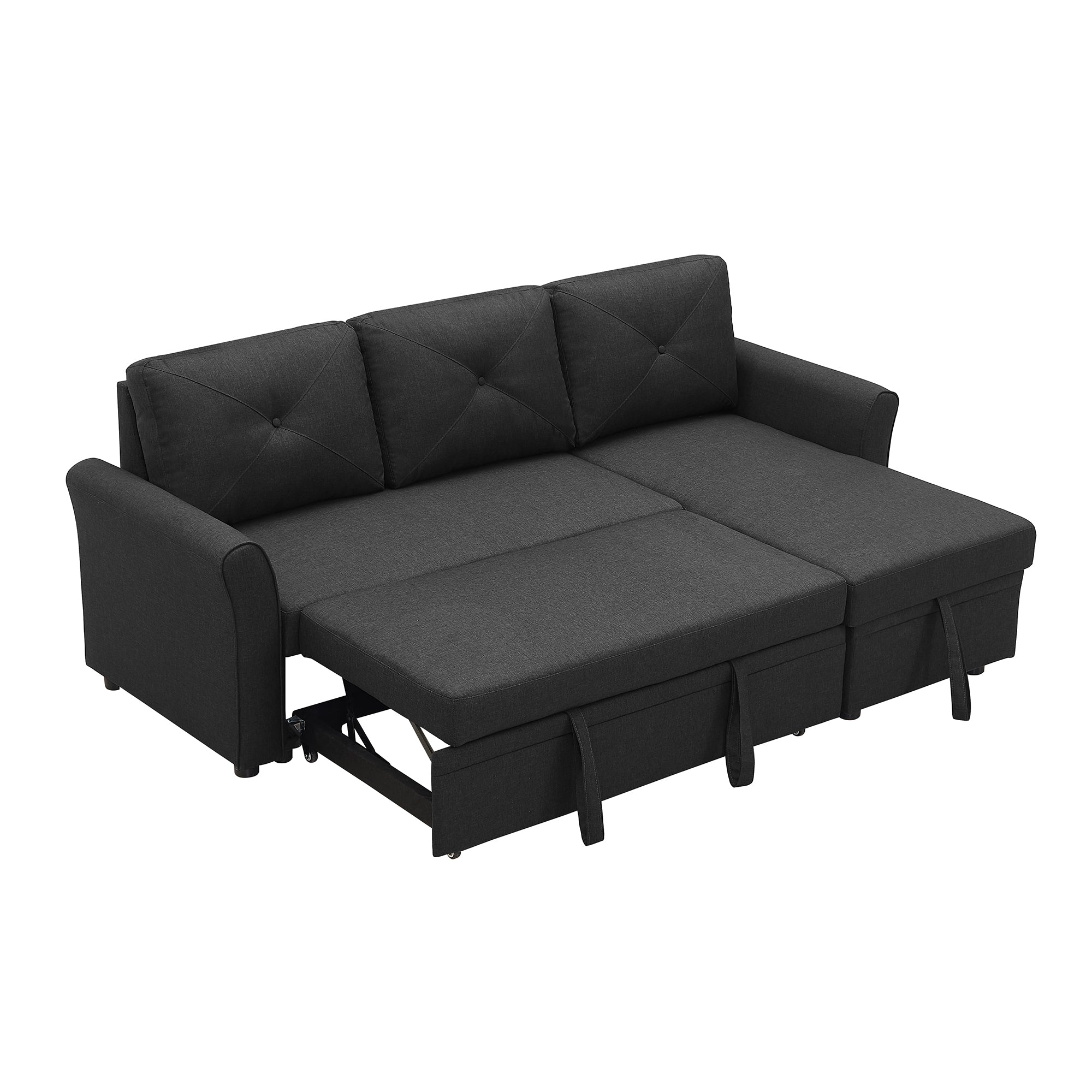 Orisfur. 83" Pull Out Sleeper Sofa Reversible L-Shape 3 Seat Sectional Couch with Storage for Living Room Furniture Set - Atlantic Fine Furniture Inc