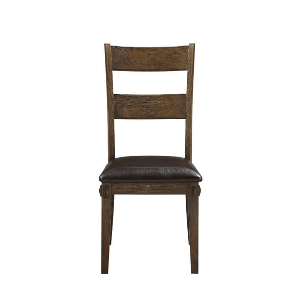 Nabirye - Side Chair (Set of 2) - PU & Dark Oak - Atlantic Fine Furniture Inc