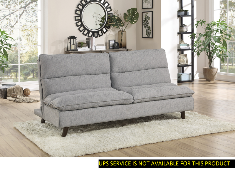Casual Living Room 1pc Elegant Lounger Light Gray Textured Fabric Upholstered Sleeper Sofa Versatile Placement Furniture