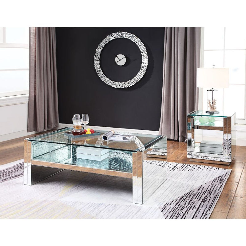 Nysa - Coffee Table - Mirrored & Faux Crystals - 19"