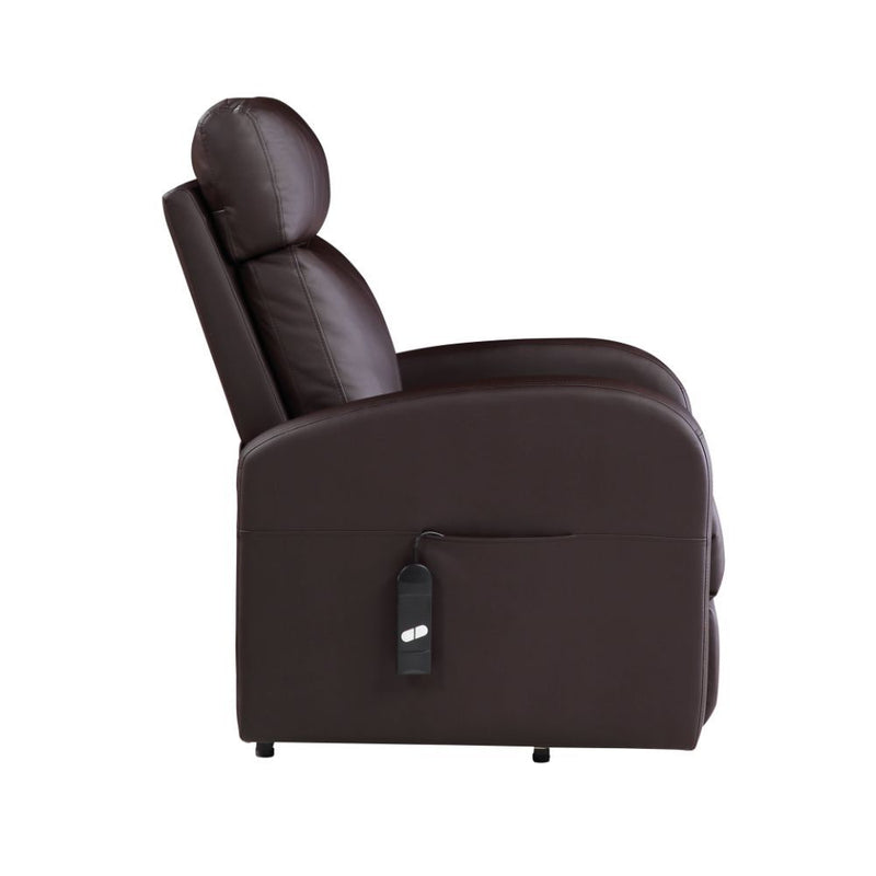 The Ricardo lift recliner is a wonderful addition to your home. It is easy to operate and features a smooth lift and recline. The side pocket holds the two-button wired controller in place so you'll never lose track of it.