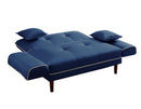 RELAX LOUNGE SOFA BED SLEEPER WITH 2 PILLOWS NAVY BLUE FABRIC - Atlantic Fine Furniture Inc