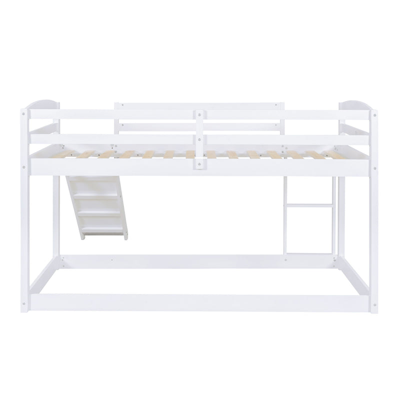 Twin Over Twin Bunk Bed, Convertible Slide And Ladder - White