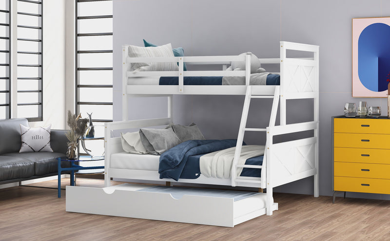 Bunk Bed With Ladder - Size Trundle - Safety Guardrail