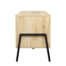 Mid-century modern TV cabinet wooden TV console media cabinet with storage space and brown home entertainment center for living room, bedroom and office,oak - Atlantic Fine Furniture Inc