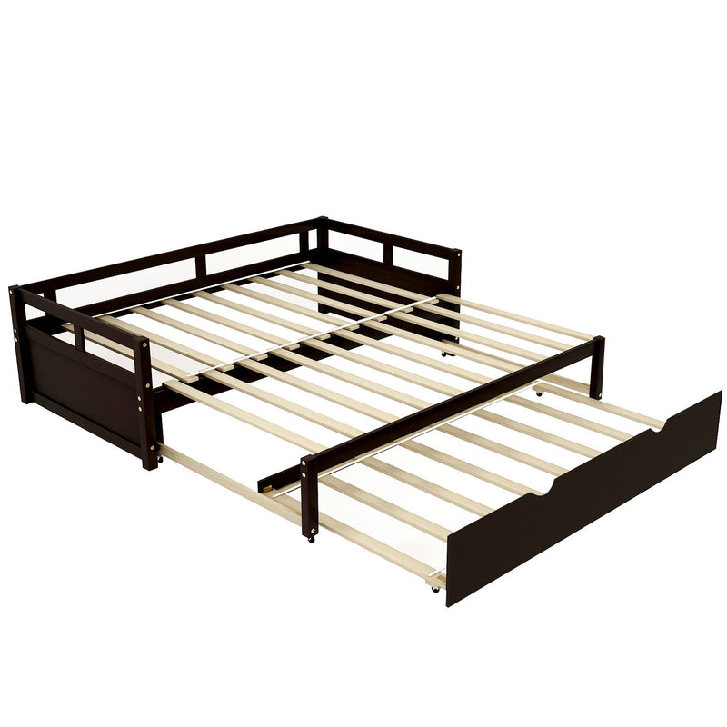 Extending Daybed With Trundle, Wooden Daybed With Trundle, Espresso
