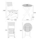 Premium Steel Patio Bistro Set, Folding Outdoor Patio Furniture Sets, 3 Piece Patio Set of Foldable Patio Table and Chairs - Atlantic Fine Furniture Inc
