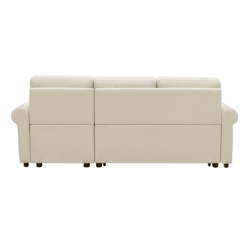Orisfur. 83" Sleeper Sofa Bed Convertible Sectional Couch, 3-Seater L-Shape Corner Couch with Storage Chaise for Living Room Apartment - Atlantic Fine Furniture Inc