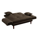 RELAX LOUNGE SOFA BED SLEEPER WITH 2PILLOWS BROWN FABRIC - Atlantic Fine Furniture Inc