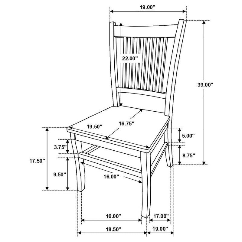 Marbrisa - Slat Back Dining Side Chair (Set of 2) - Matte Black