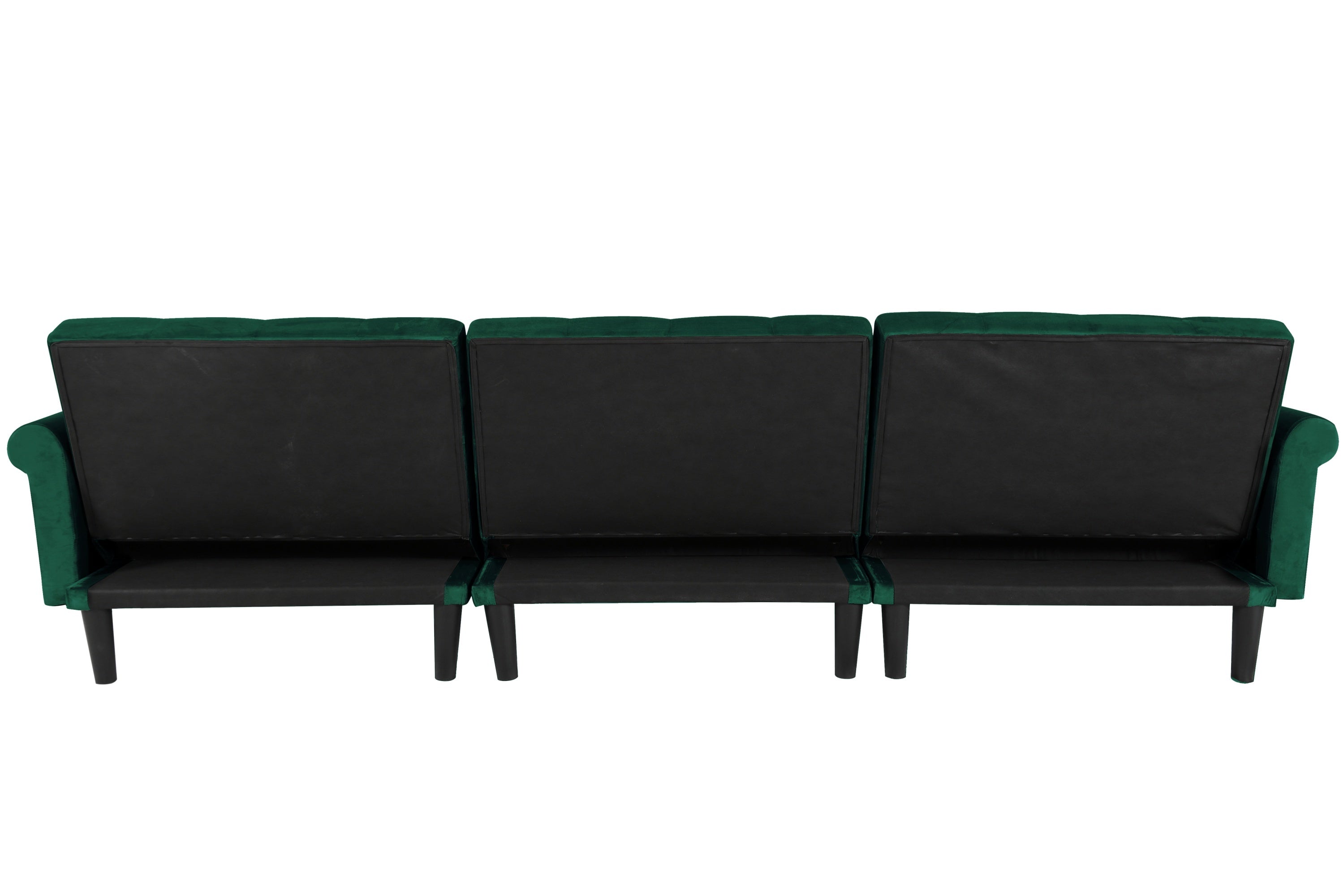 Convertible Sofa bed sleeper Green velvet  (same as W223S01594。Size difference, See Details in page.) - Atlantic Fine Furniture Inc