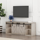 The television cabinet with an electronic fireplace，with Farmhouse Sliding Barn Door ,for TV up to 65 Inch Flat Screen MediaConsoleTable StorageCabinetWood Entertainment CenterSturdycolour：Washed Gray - Atlantic Fine Furniture Inc