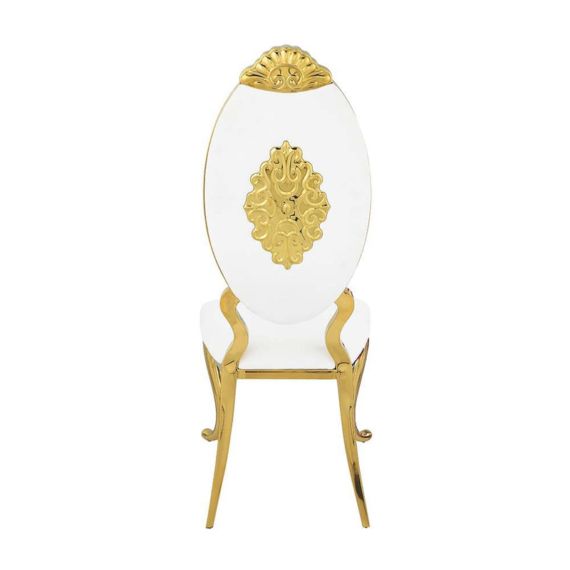 Fallon - Side Chair (Set of 2) - White PU & Mirroed Gold Finish