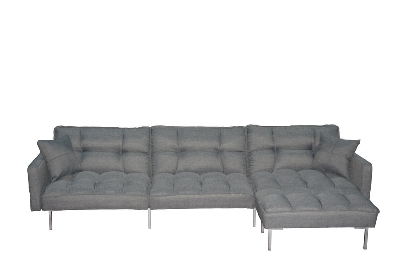 Sectional sofa couch sleeper grey