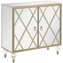 Astilbe - 2-Door Mirrored Accent Cabinet - Silver And Champagne - Atlantic Fine Furniture Inc