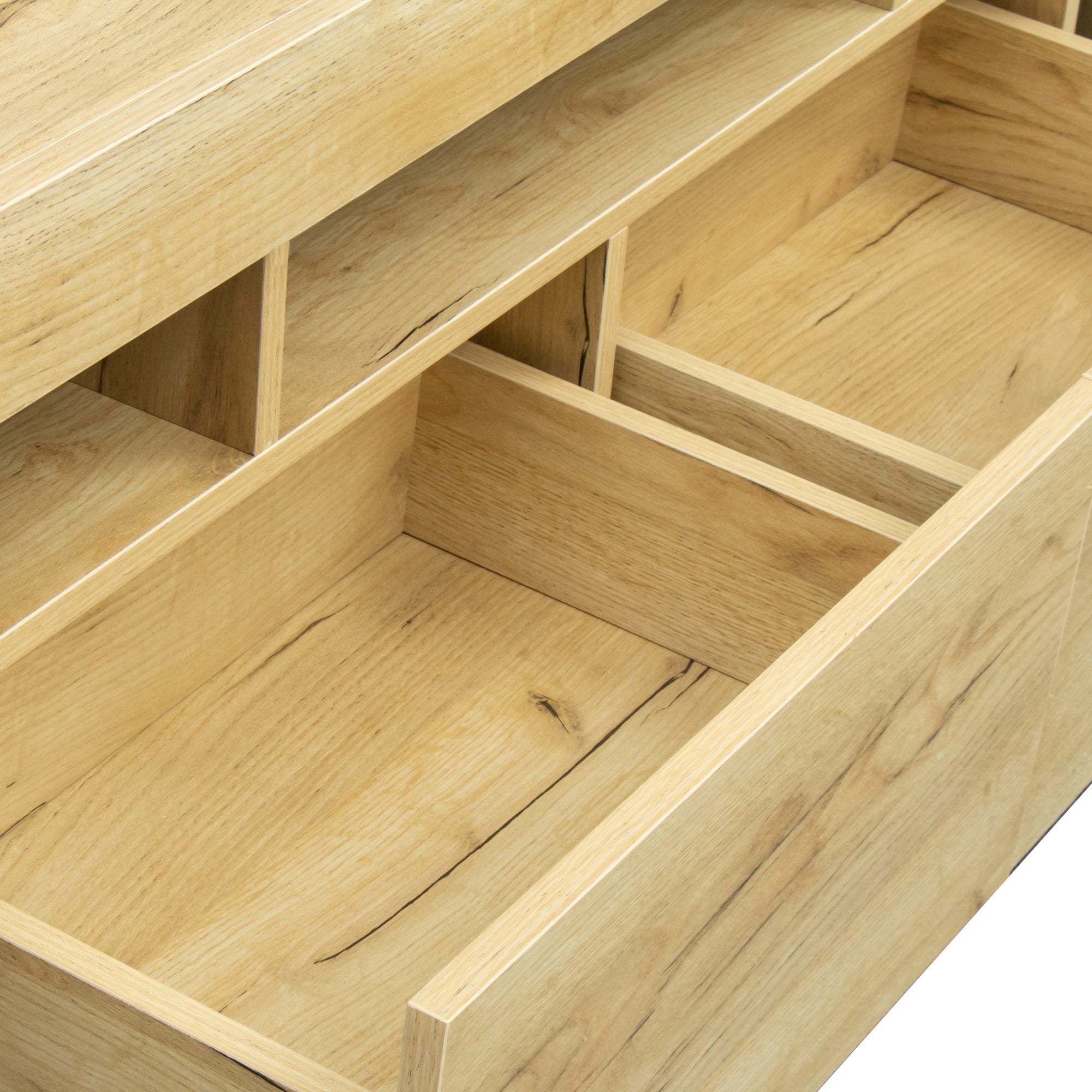 Living Room Furniture TV Stand Cabinet,Oak - Atlantic Fine Furniture Inc
