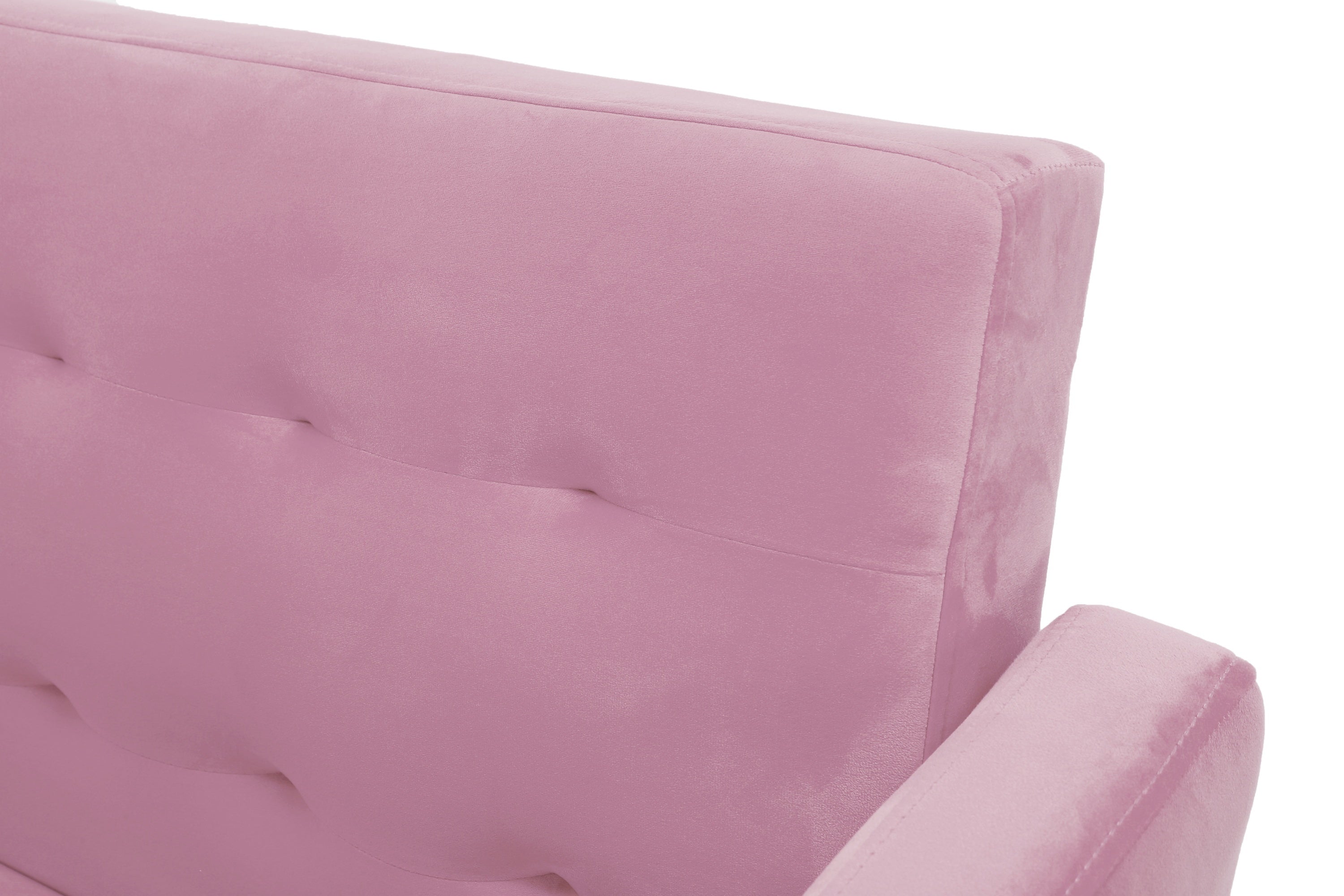 Square arm sleeper sofa Pink Velvet ***Not available for sale on Walmart*** - Atlantic Fine Furniture Inc