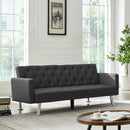 Modern Convertible Folding Futon Sofa Bed ,  Grey Fabric Sleeper Sofa Couch for Compact Living Space. - Atlantic Fine Furniture Inc