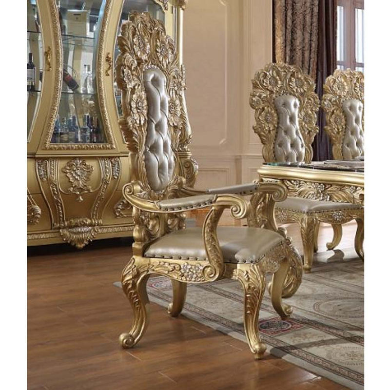 Cabriole - Arm Chair (Set of 2) - Light Gold PU & Gold Finish